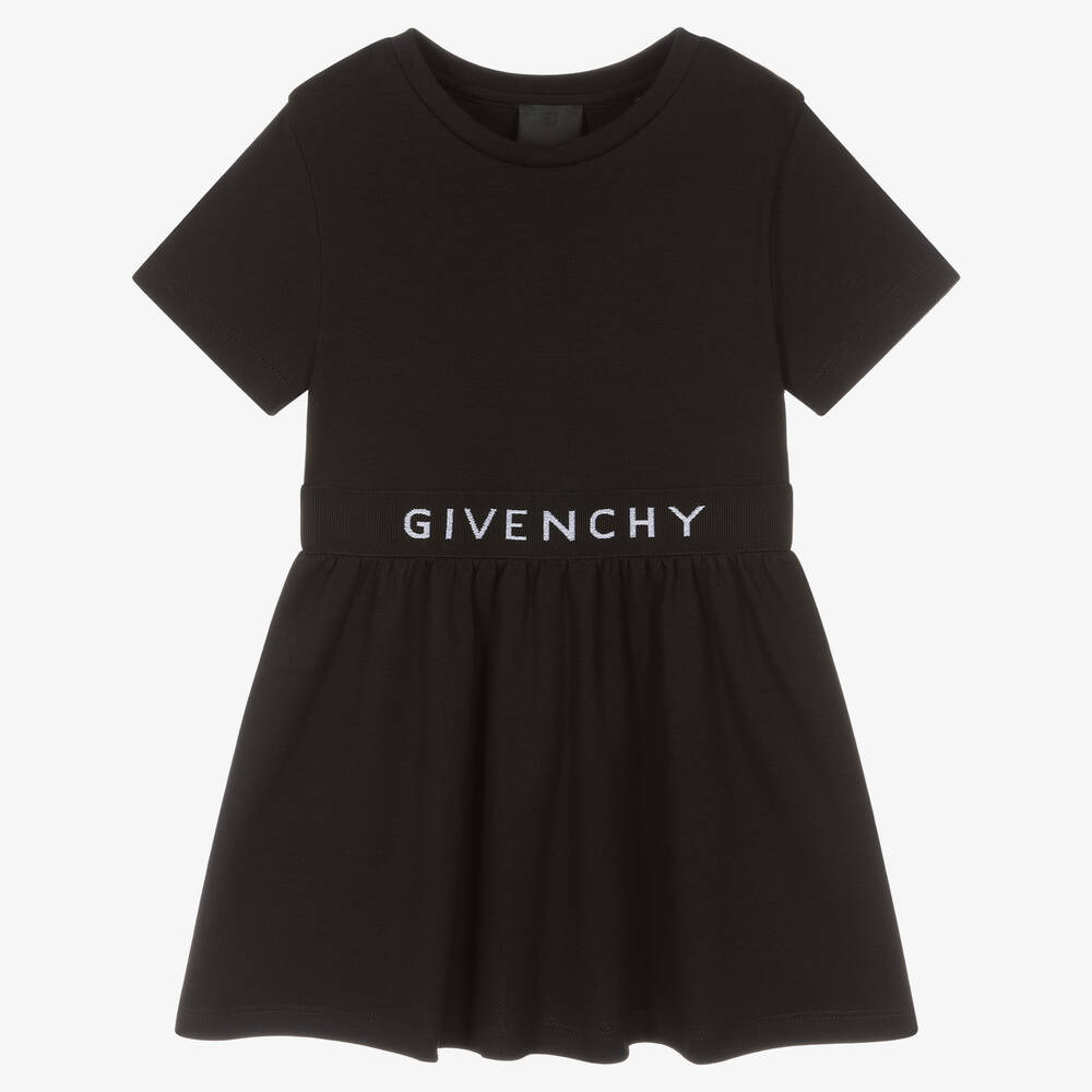 Givenchy - Girls Black Cotton T-Shirt Dress | Childrensalon