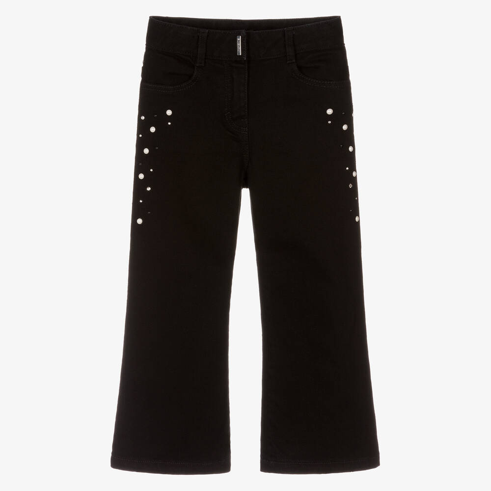 Givenchy-جينز قطن دنيم لون أسود للبنات | Childrensalon Outlet