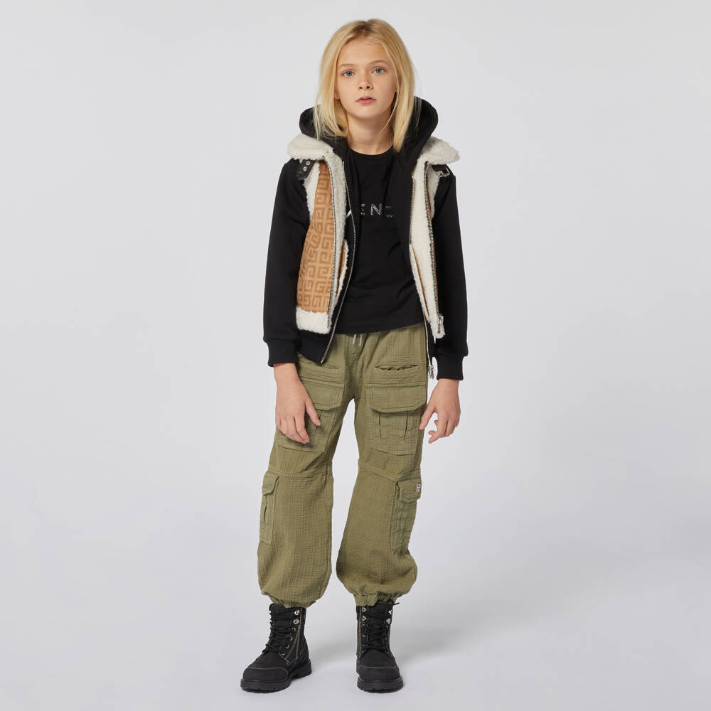 Givenchy-Girls Black Diamanté Tee | Childrensalon Outlet