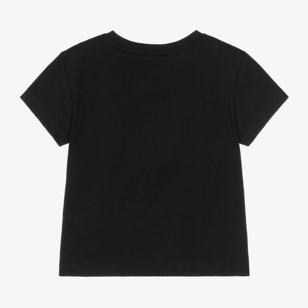 Givenchy-Girls Black Diamanté Tee | Childrensalon Outlet