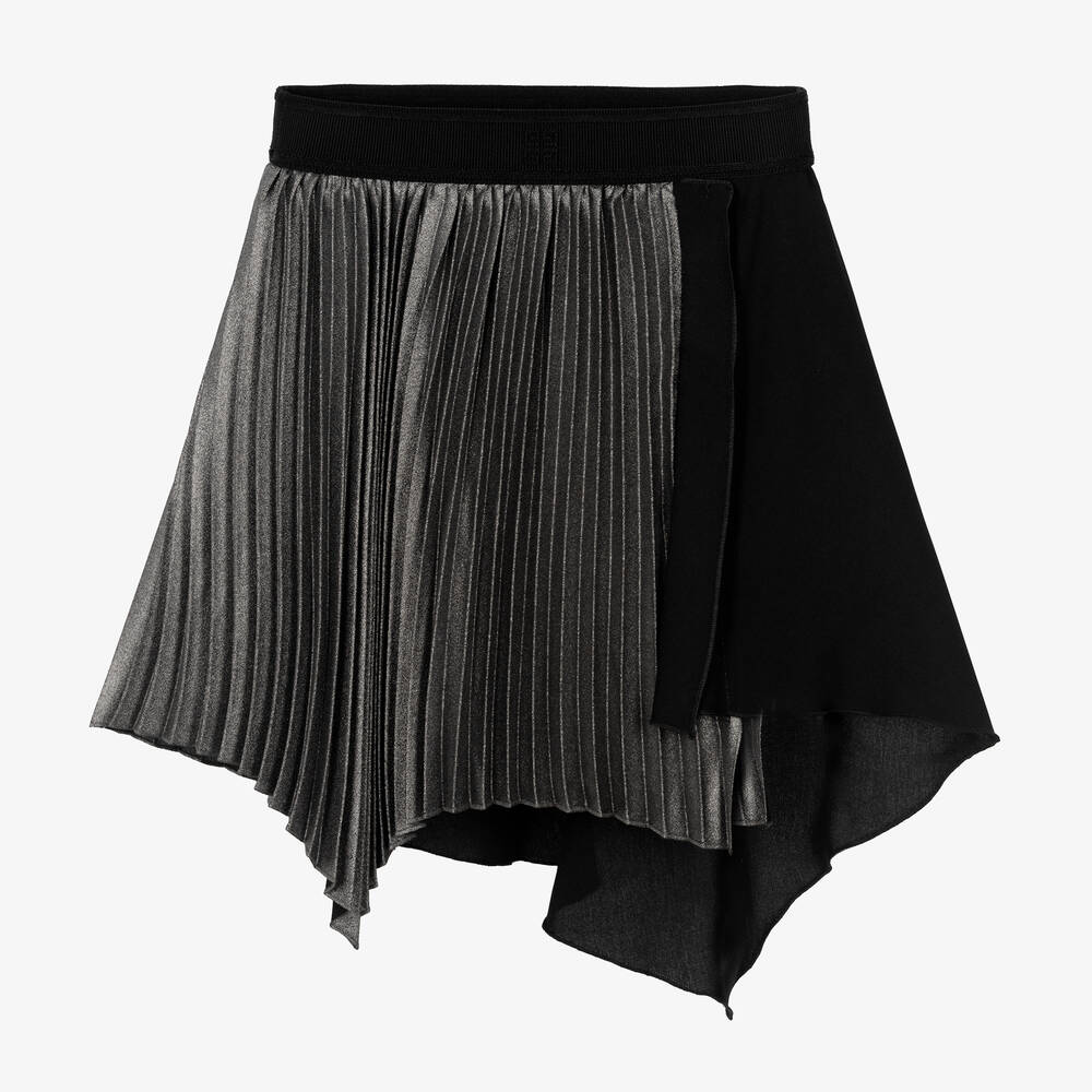 Givenchy-تنورة كريب لون أسود ورمادي | Childrensalon Outlet