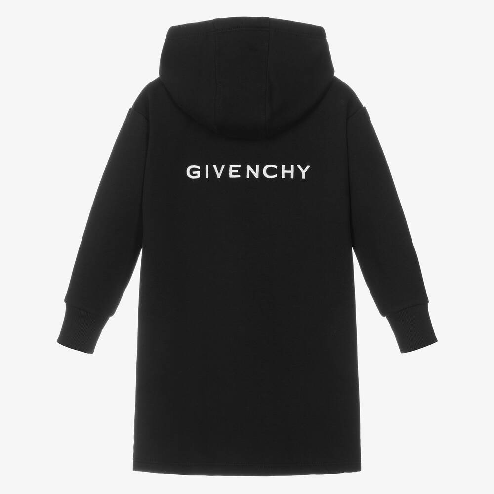 Givenchy Girls Black Logo Hooded Dress Childrensalon Outlet