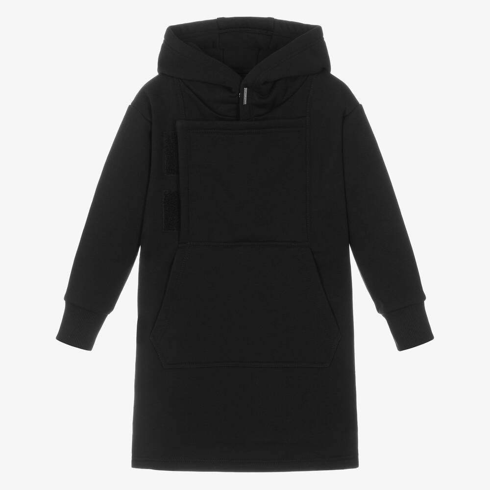 Givenchy - Girls Black Logo Hooded Dress | Childrensalon