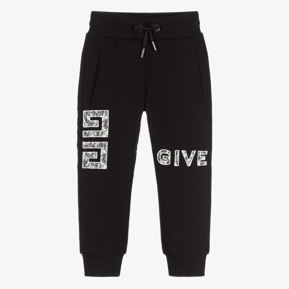 Givenchy - Girls Black Logo Joggers | Childrensalon