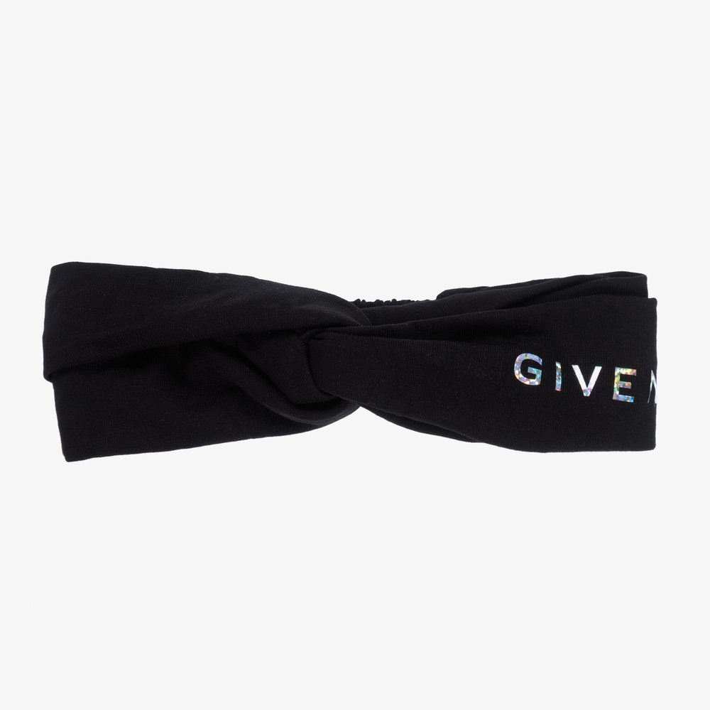 Givenchy - Черная повязка на голову с узлом для девочек | Childrensalon