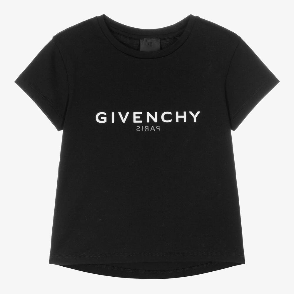 Givenchy - Girls Black Logo T-Shirt | Childrensalon