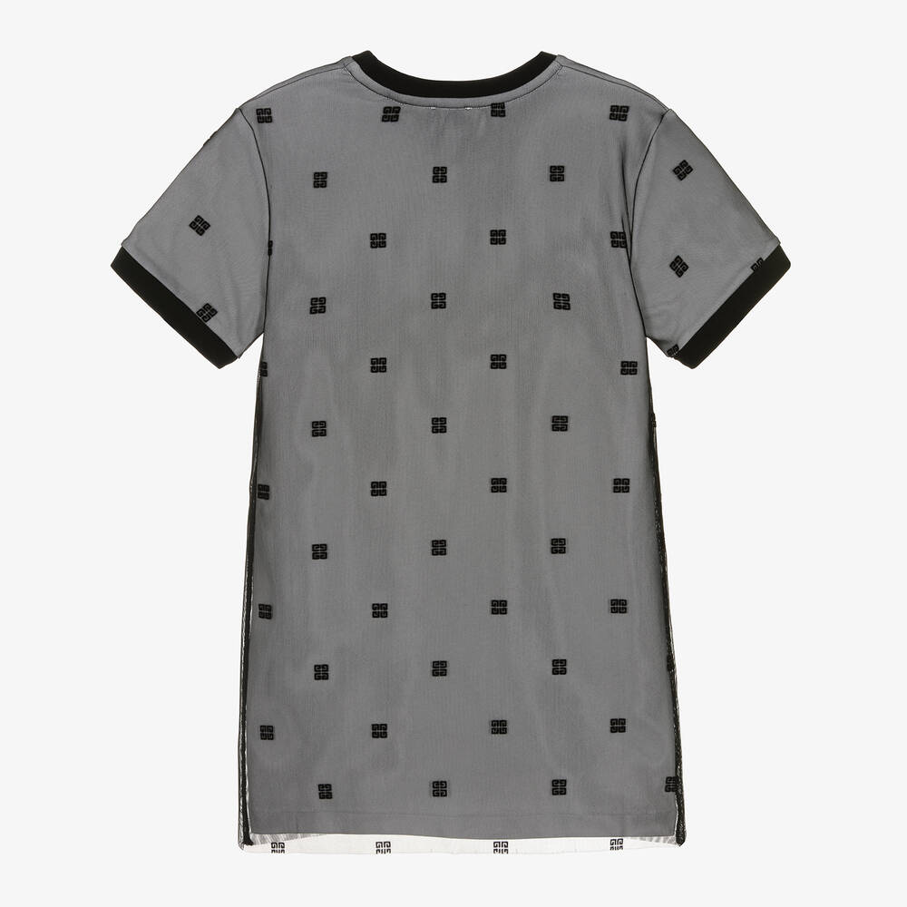 Givenchy-Girls Black Mesh 4G Dress | Childrensalon Outlet