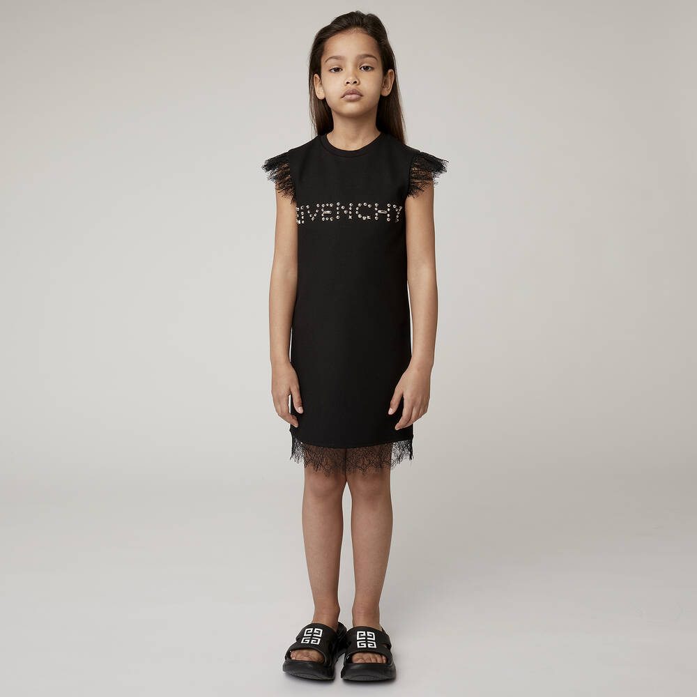 Givenchy-Черное трикотажное платье для девочек | Childrensalon Outlet