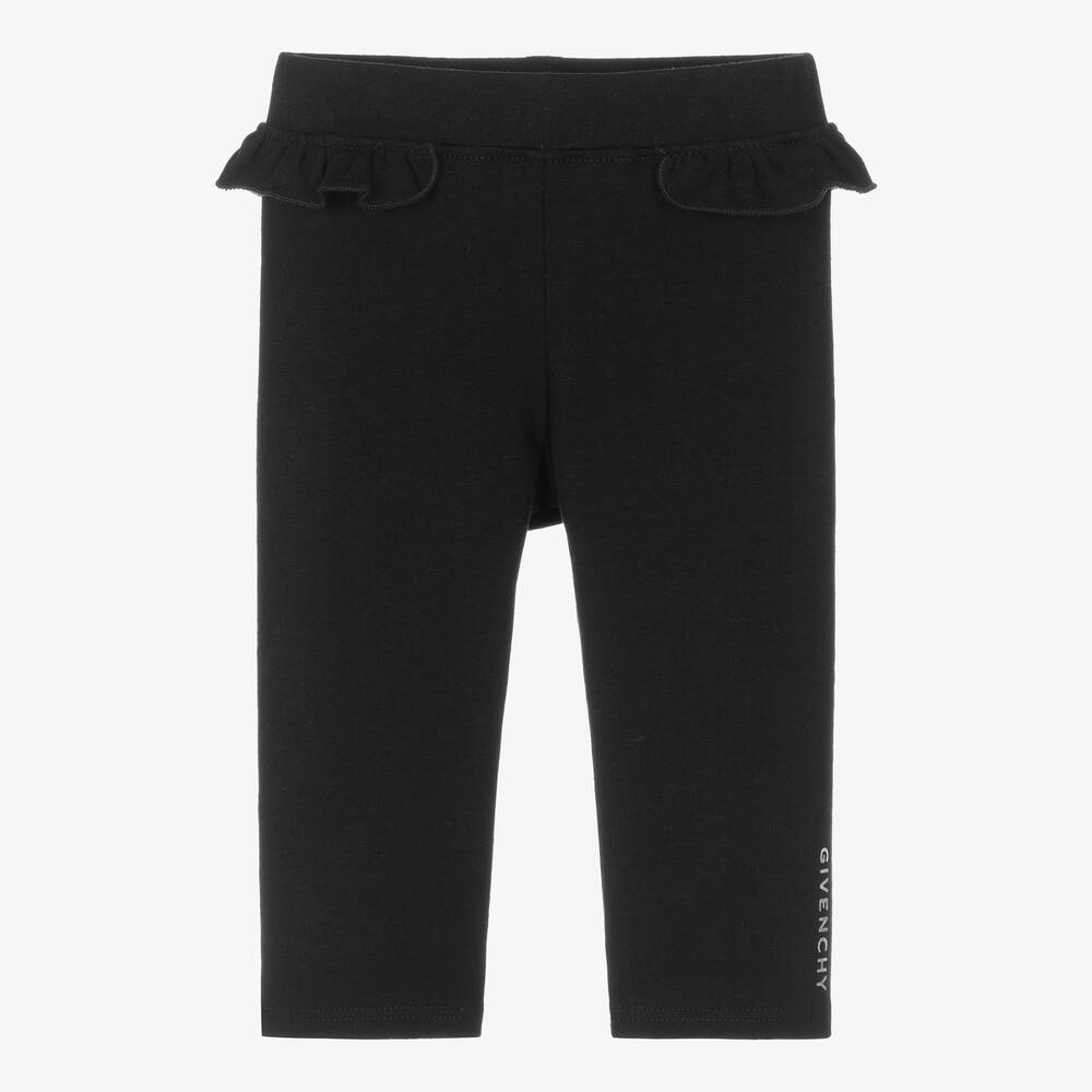 Givenchy-Черные легинсы с оборкой для девочек | Childrensalon Outlet