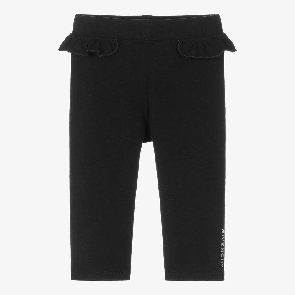 Givenchy - Girls Black Ruffle Leggings | Childrensalon