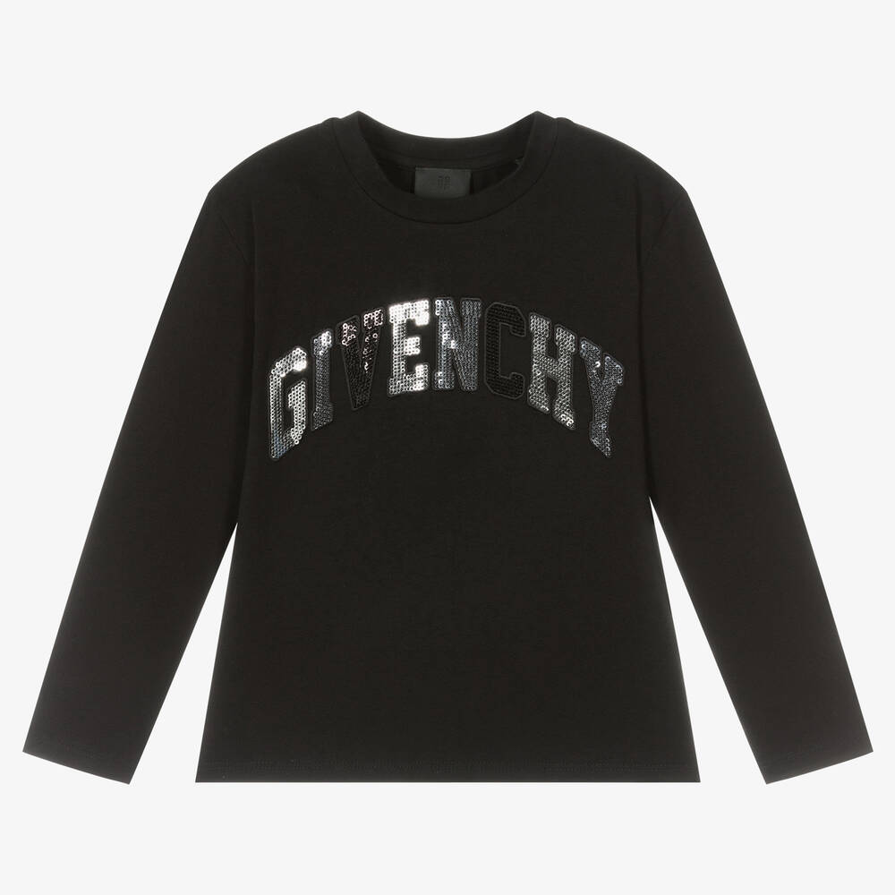 Givenchy - Pailletten-Baumwolloberteil Schwarz | Childrensalon