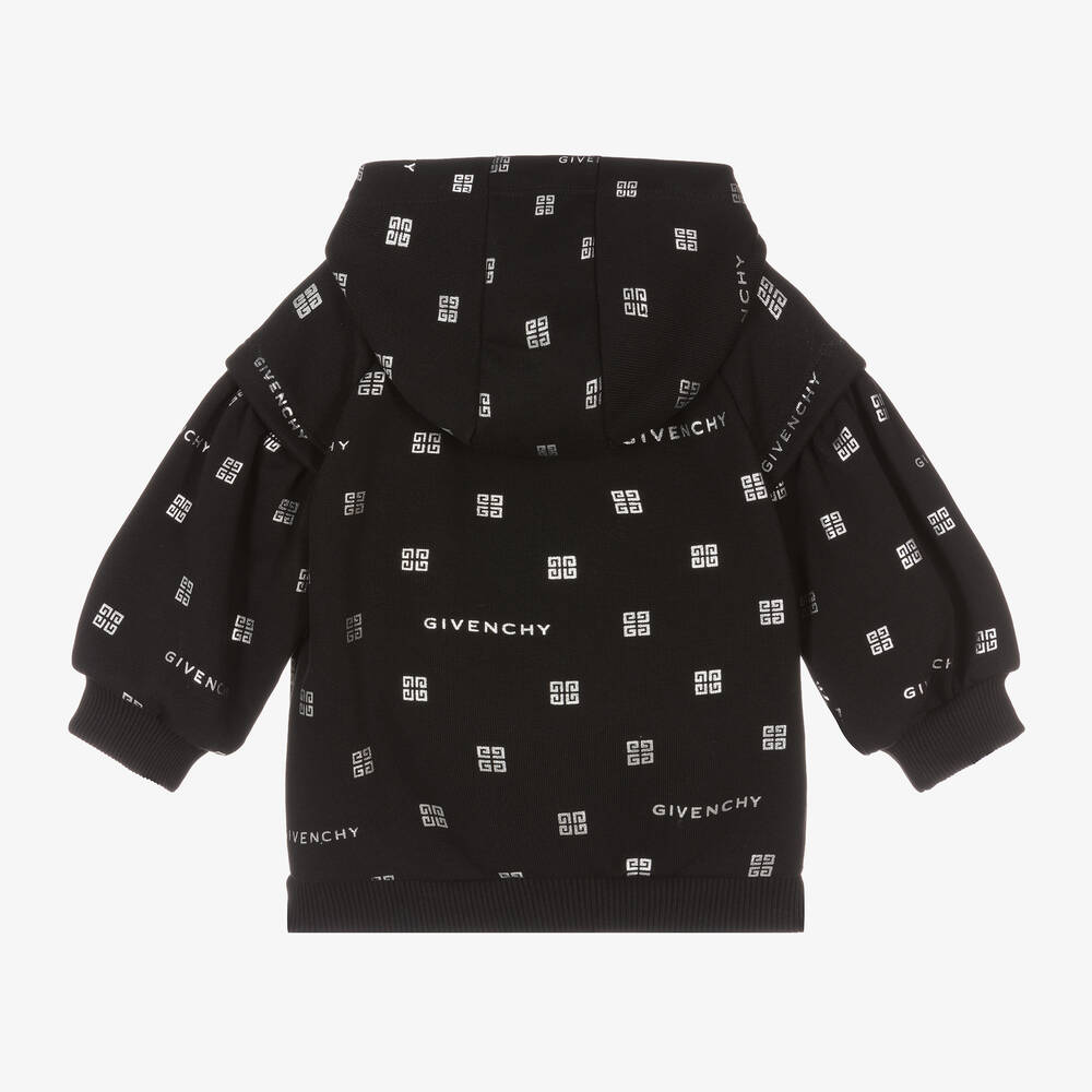 Givenchy-Черно-серебристая худи на молнии | Childrensalon Outlet