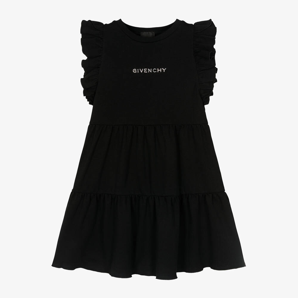 Givenchy-Girls Black Swarovski Crystal Heart Dress | Childrensalon Outlet