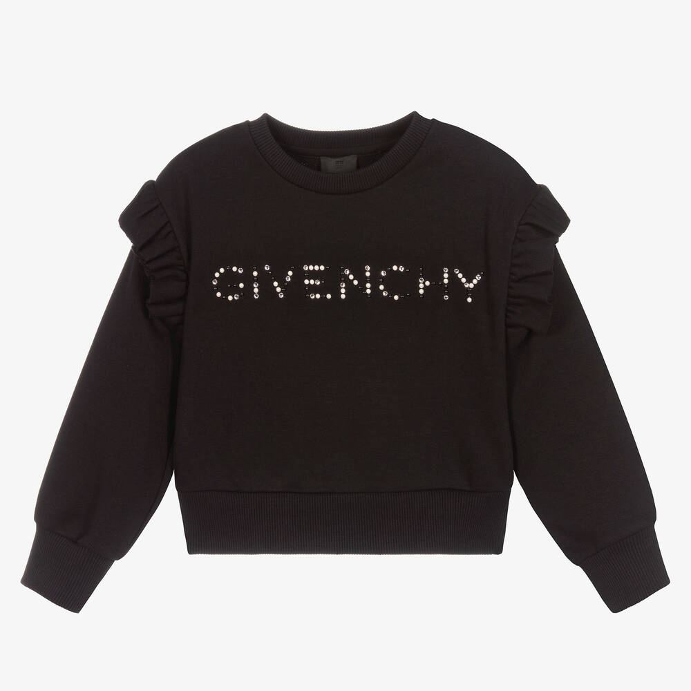 GIVENCHY Girls Black Swarovski Sweatshirt