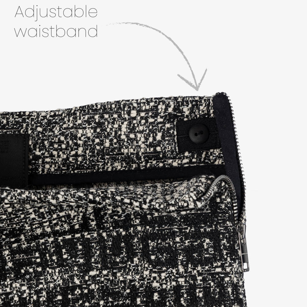 Givenchy-Girls Black Tweed Embroidered Skort | Childrensalon Outlet