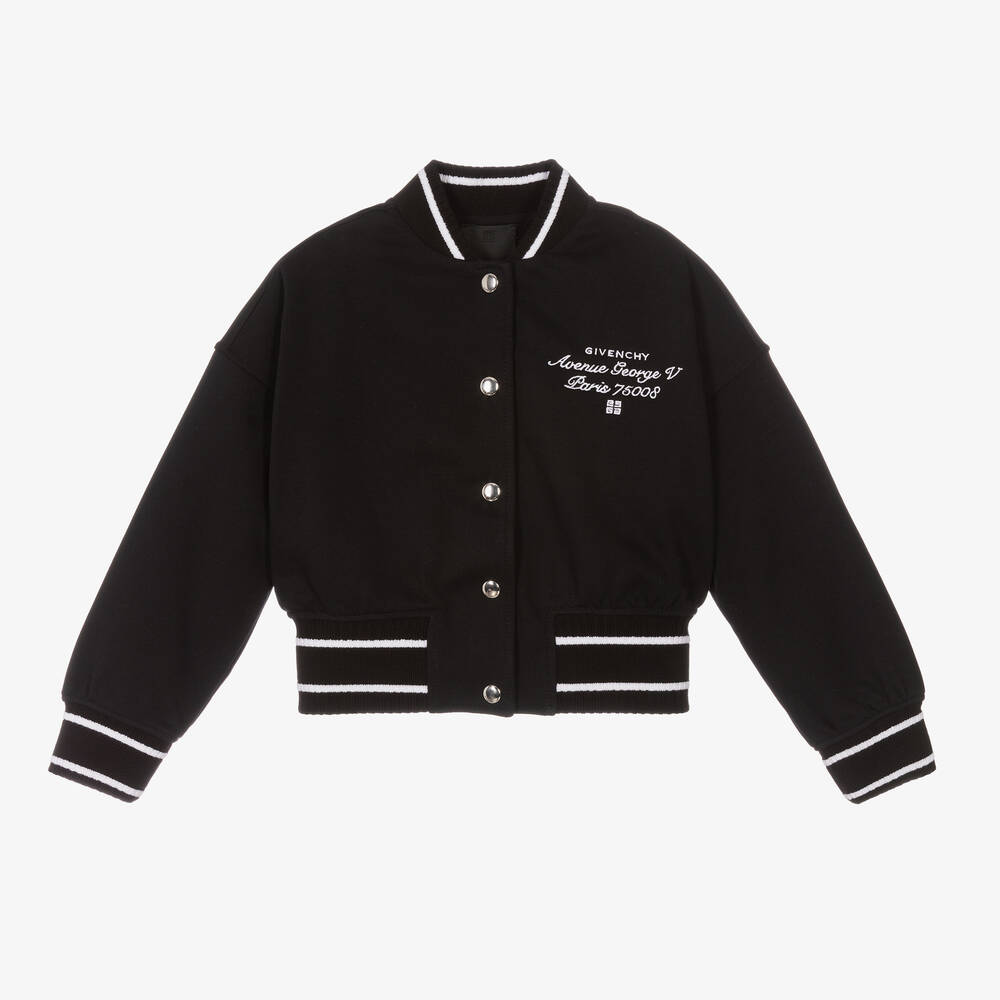 Givenchy - Girls Black Varsity Jacket | Childrensalon