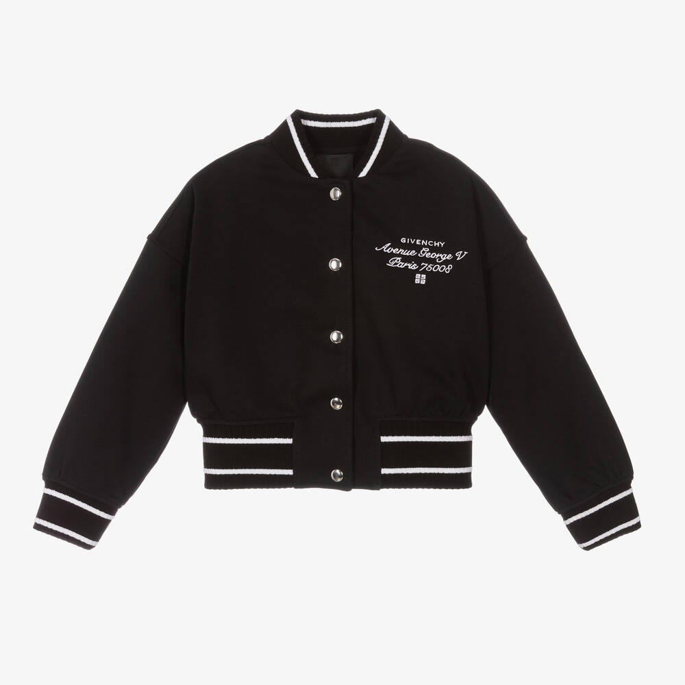 Givenchy - Blouson universitaire noir fille | Childrensalon