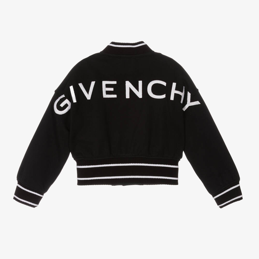 Givenchy Girls Black Varsity Jacket Childrensalon Outlet