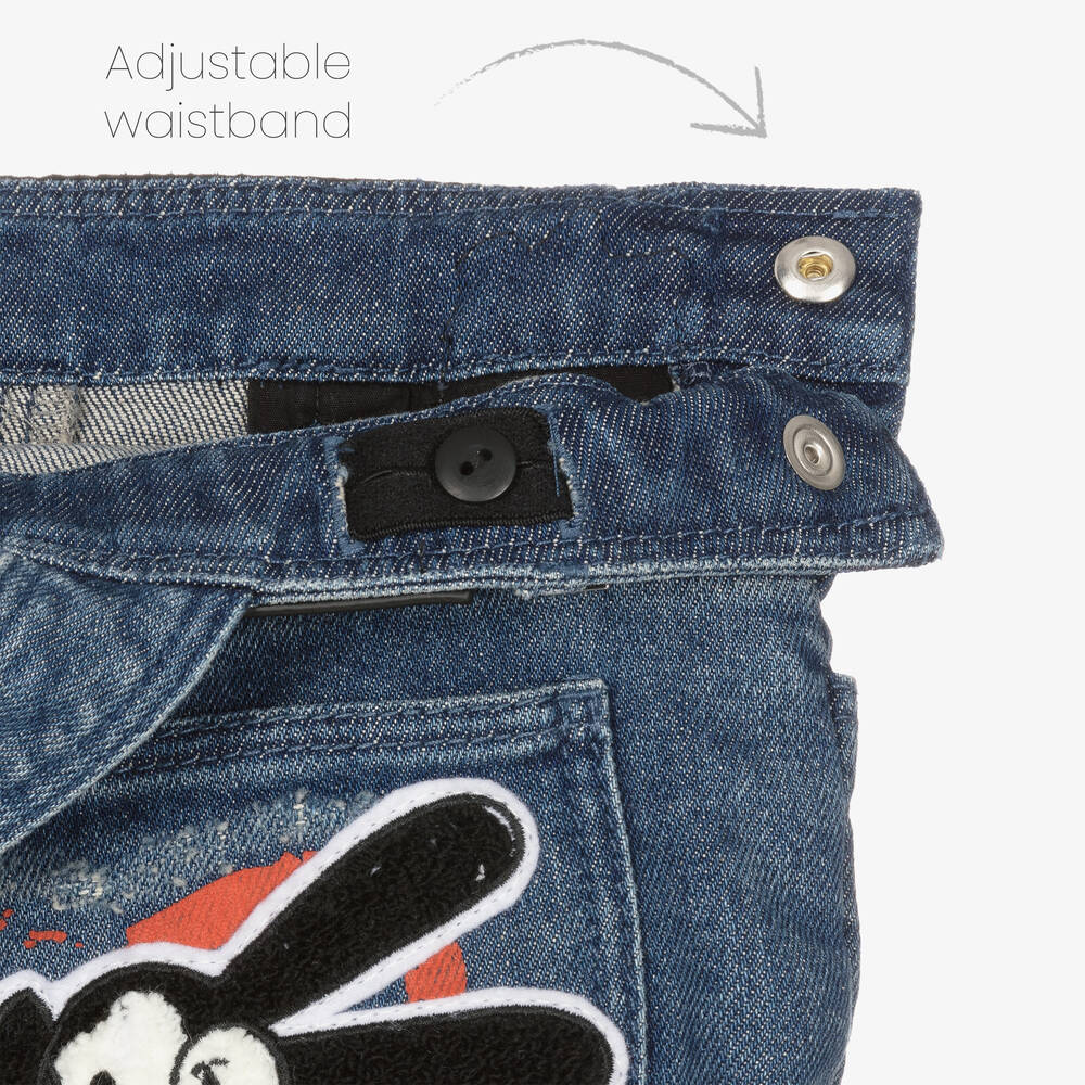 Givenchy - Girls Blue Denim Disney Dungaree Shorts