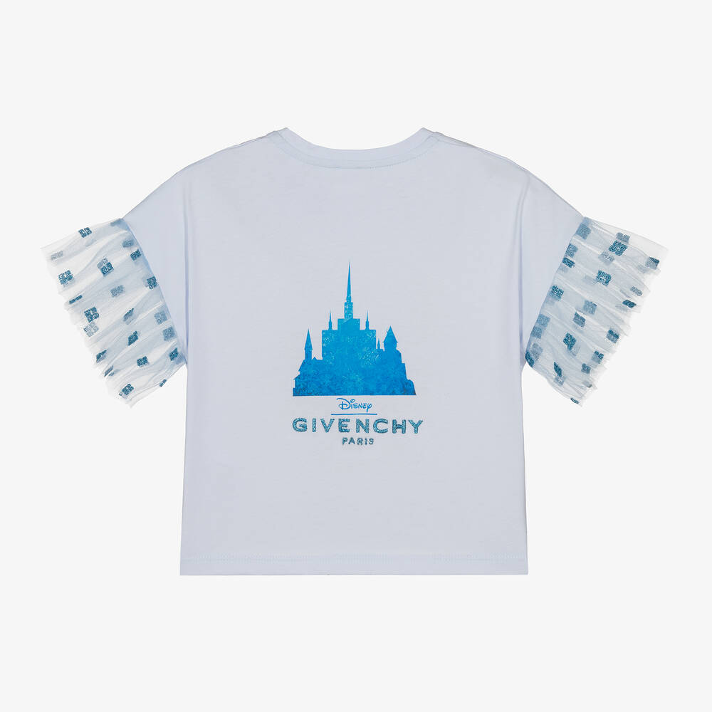 Givenchy-Голубая хлопковая футболка Disney для девочек | Childrensalon Outlet