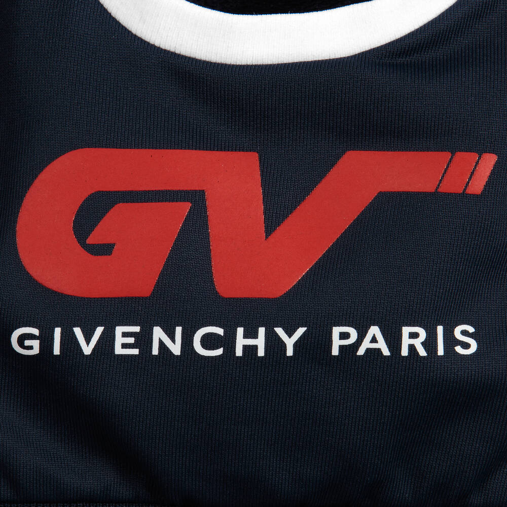 Givenchy-Girls Blue Jersey Cropped Top  | Childrensalon Outlet