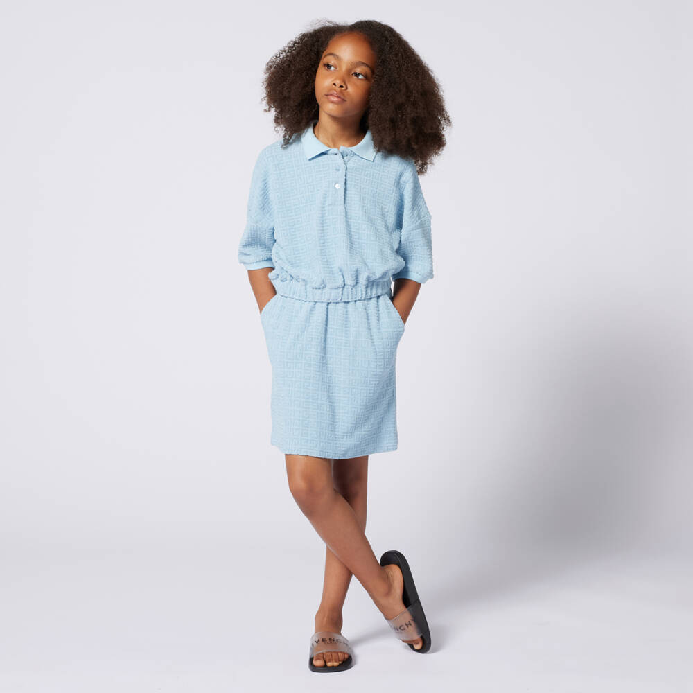 Givenchy-Girls Blue Logo Terry Ensemble | Childrensalon Outlet