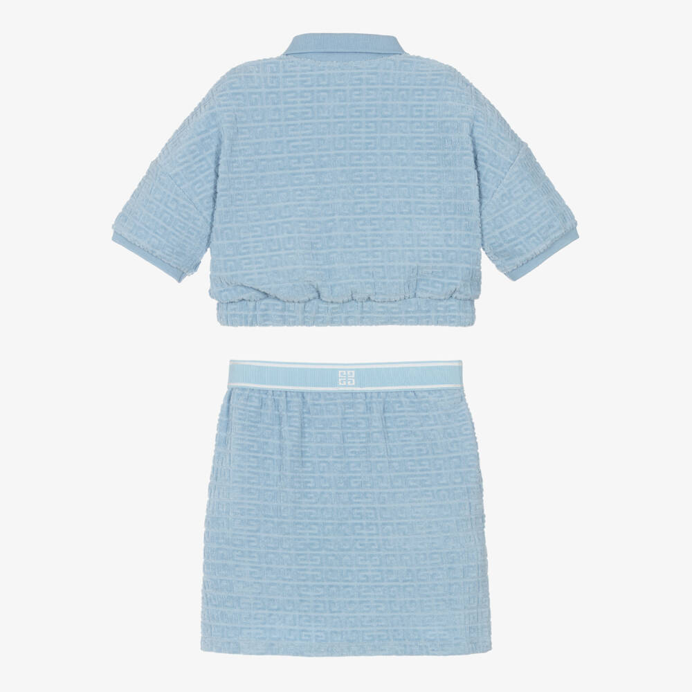 Givenchy-Girls Blue Logo Terry Ensemble | Childrensalon Outlet