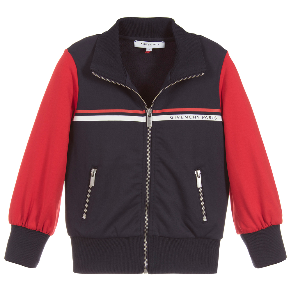 Givenchy-Girls Blue & Red Zip-Up Top | Childrensalon Outlet