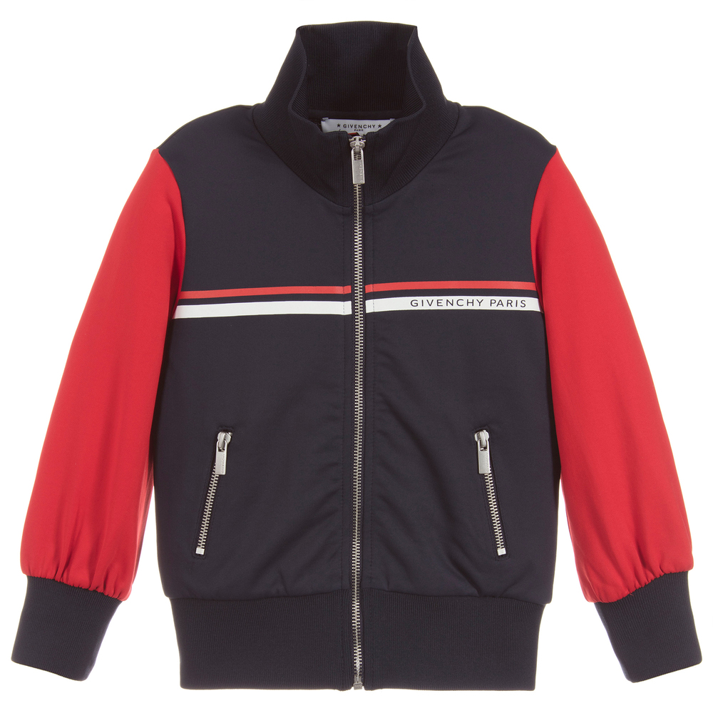 Givenchy - Girls Blue & Red Zip-Up Top | Childrensalon