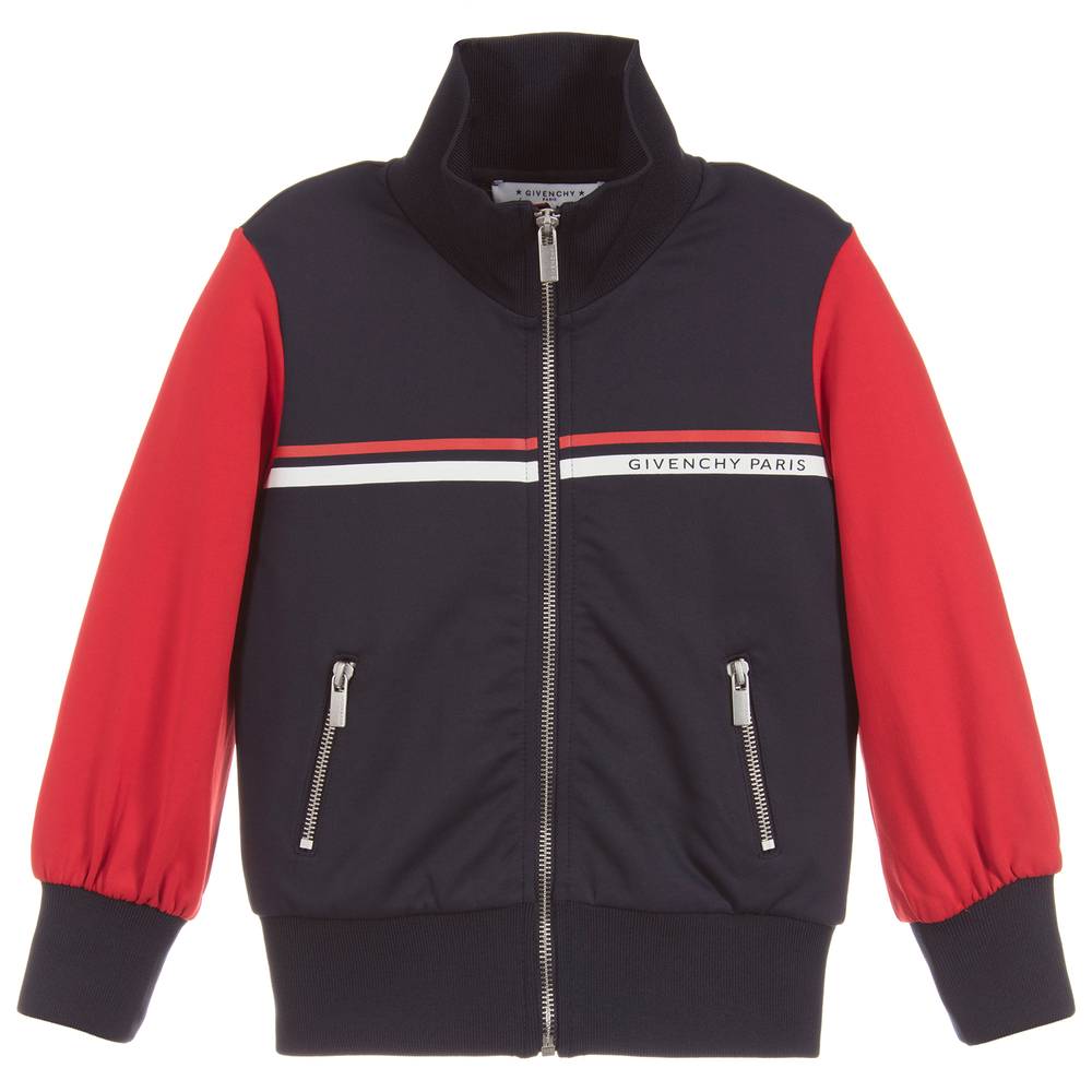 Givenchy-Girls Blue & Red Zip-Up Top | Childrensalon Outlet