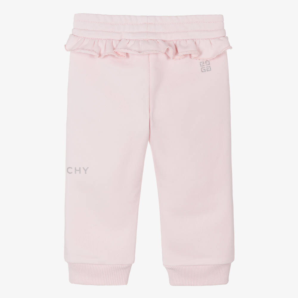 Givenchy-Girls Blush Ruffle Knit Trousers | Childrensalon Outlet