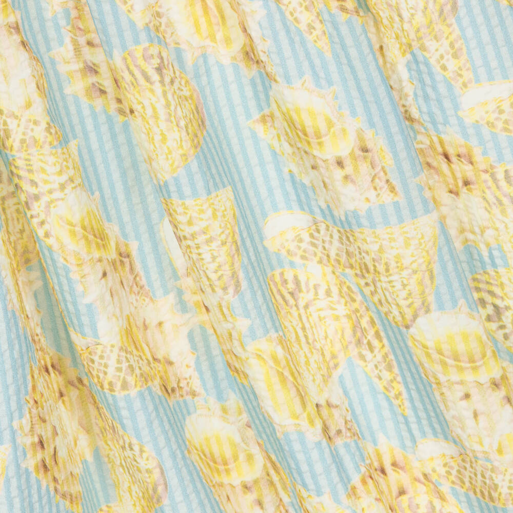 Givenchy-فستان أزرق منعش للبنات بنقشة الأصداف | Childrensalon Outlet