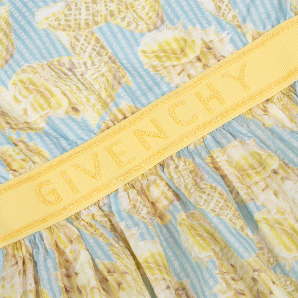 Givenchy-فستان أزرق منعش للبنات بنقشة الأصداف | Childrensalon Outlet