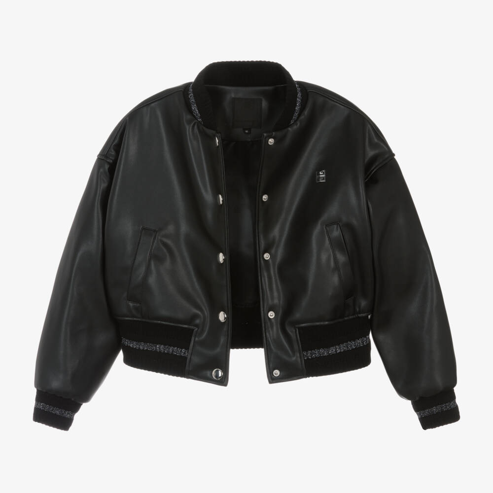 Givenchy-Girls Chic Black Leather Jacket | Childrensalon Outlet