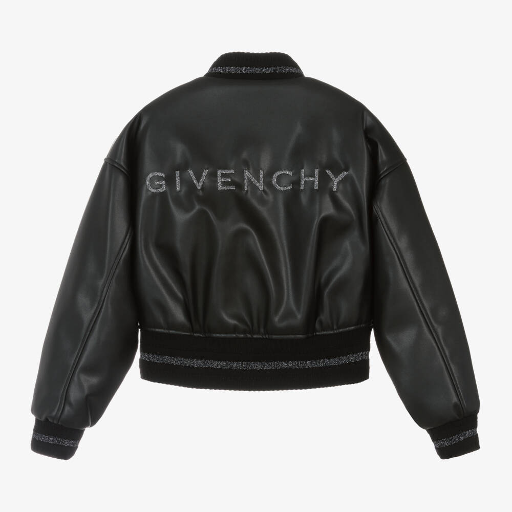 Givenchy-Girls Chic Black Leather Jacket | Childrensalon Outlet