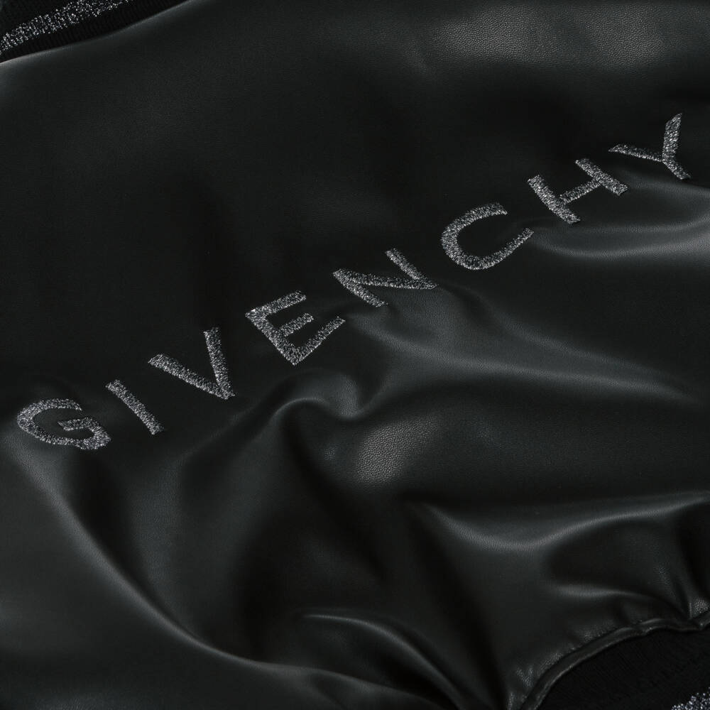 Givenchy-Girls Chic Black Leather Jacket | Childrensalon Outlet