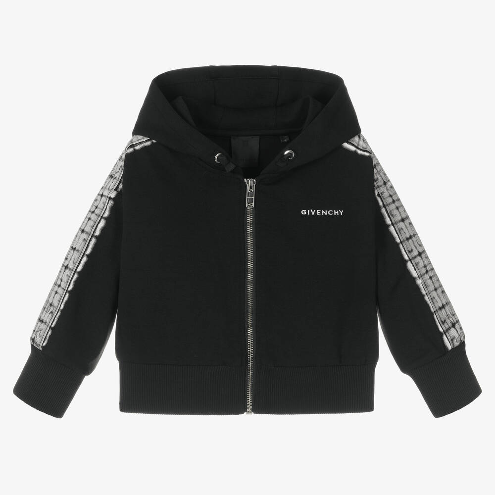 Givenchy-توب بسحّاب قطن جيرسي ميلانو لون أسود للبنات | Childrensalon Outlet