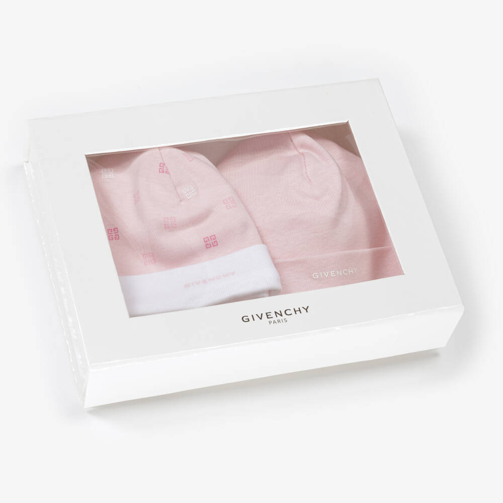 Givenchy-Girls Cotton Pink Hats Duo | Childrensalon Outlet
