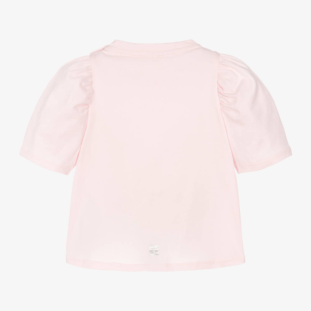 Givenchy-Girls Cotton Pink Tee | Childrensalon Outlet