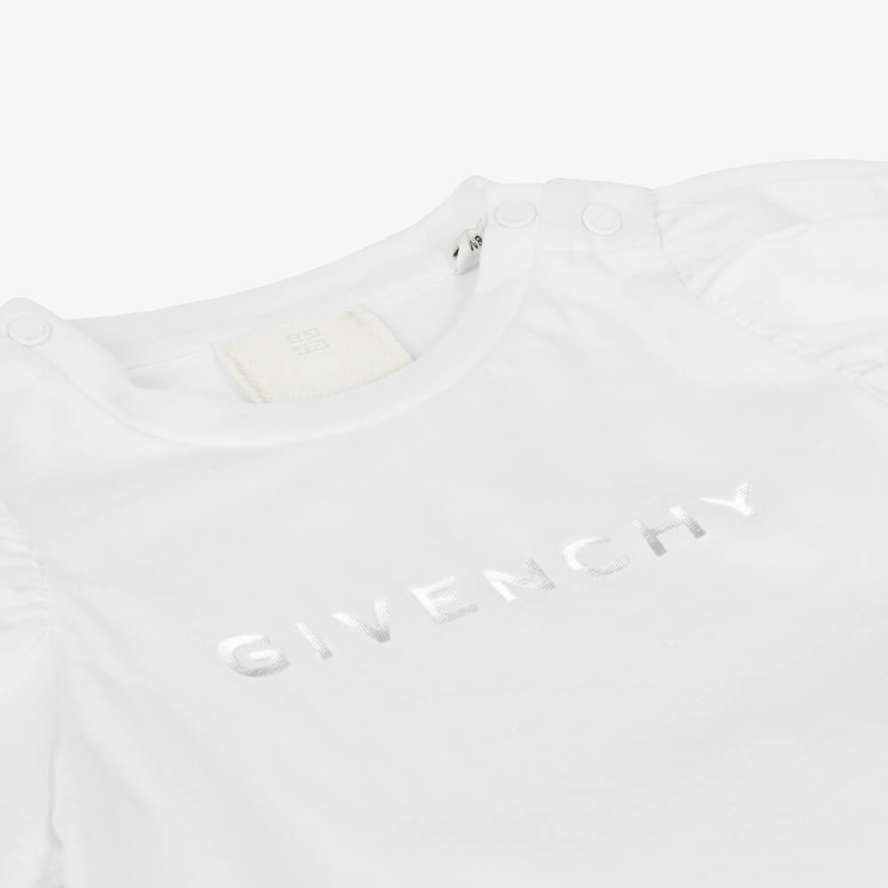 Givenchy-Girls Cotton White Tee | Childrensalon Outlet