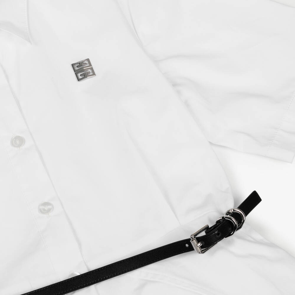 Givenchy-Girls Crisp White Poplin Dress | Childrensalon Outlet