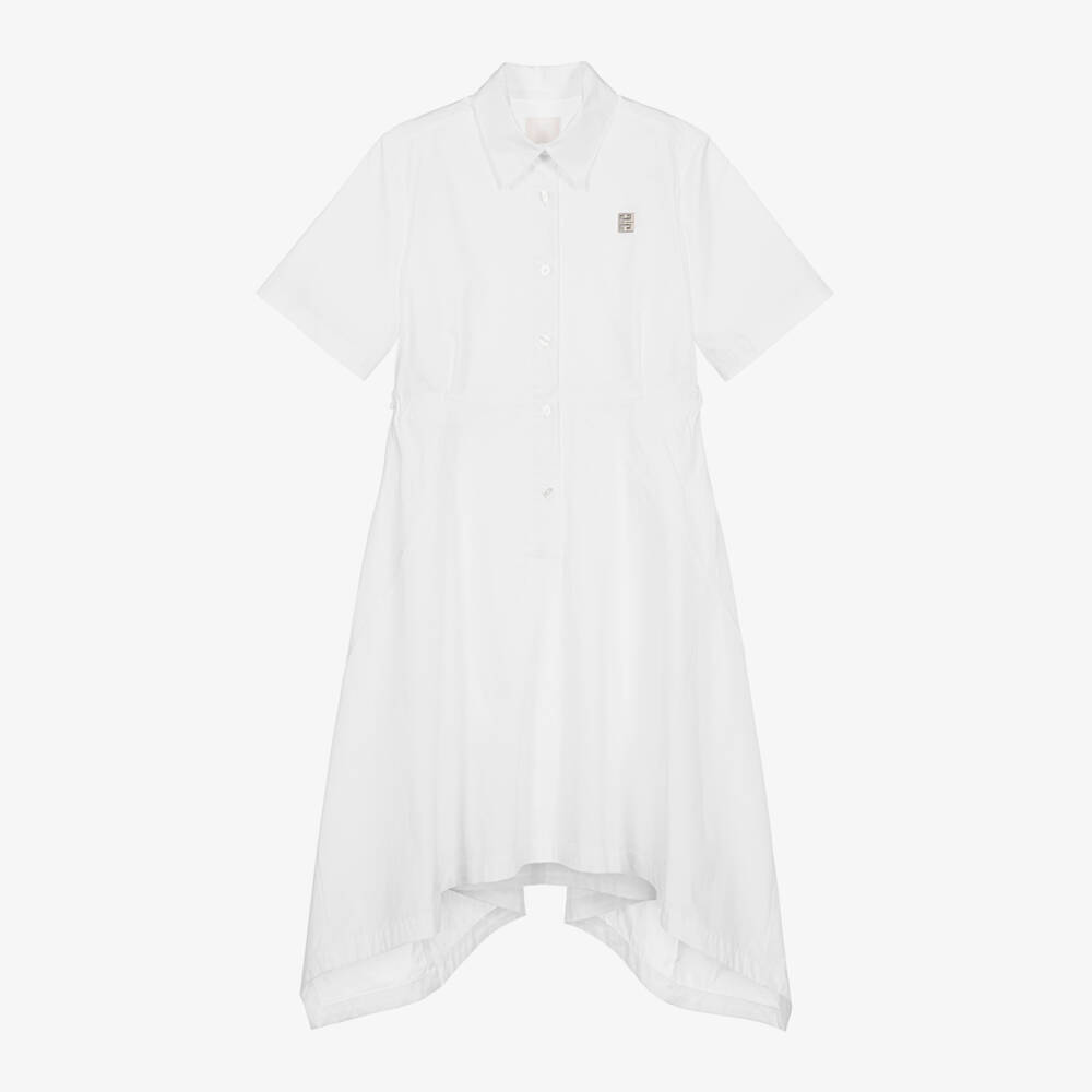 Givenchy-Girls Crisp White Poplin Dress | Childrensalon Outlet