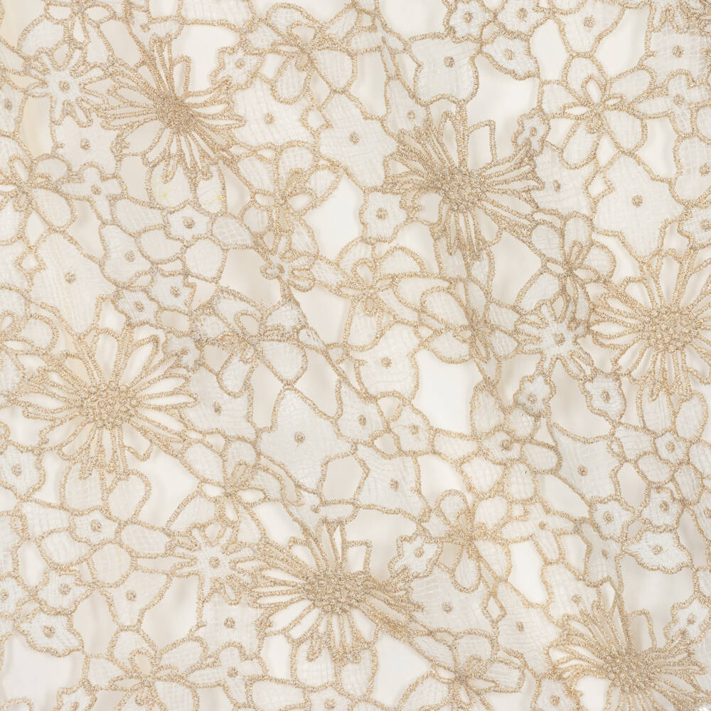 Givenchy-Girls Floral Gold Lace Dress | Childrensalon Outlet