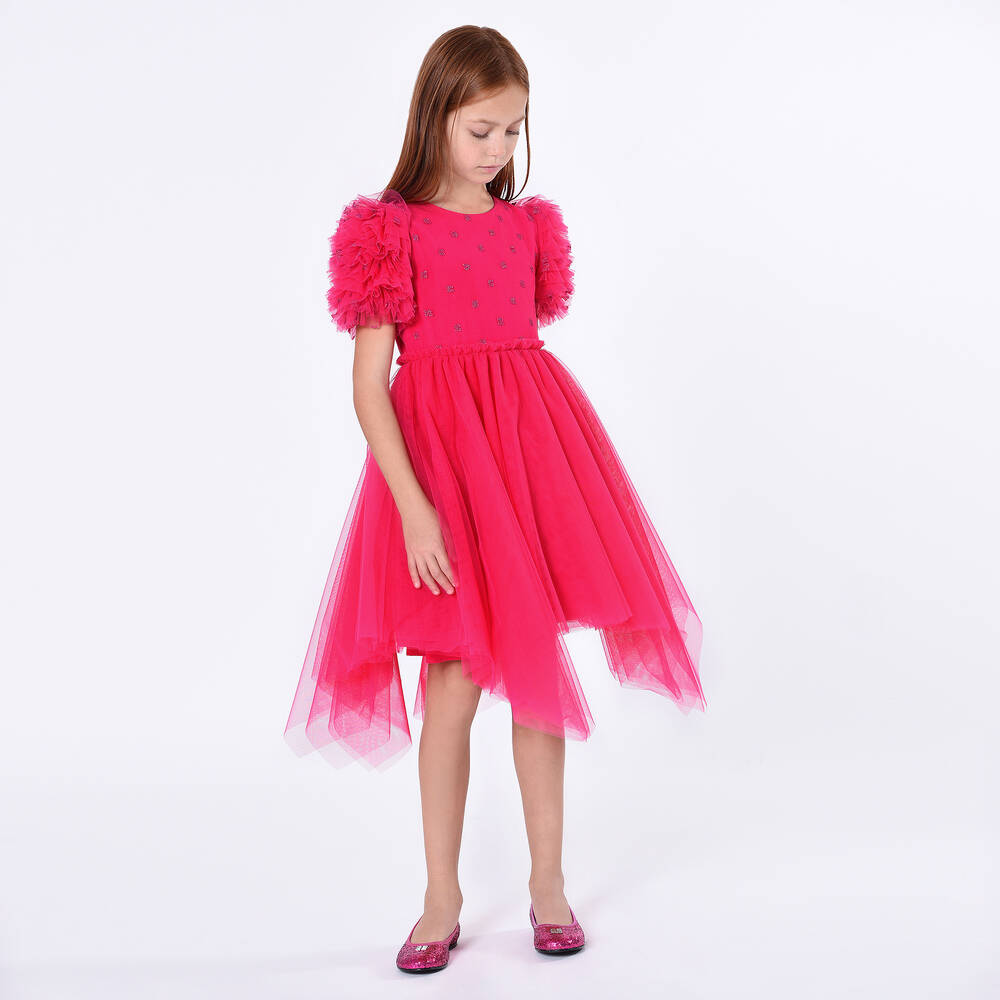 Givenchy-Girls Fuchsia Pink Tulle Dress | Childrensalon Outlet