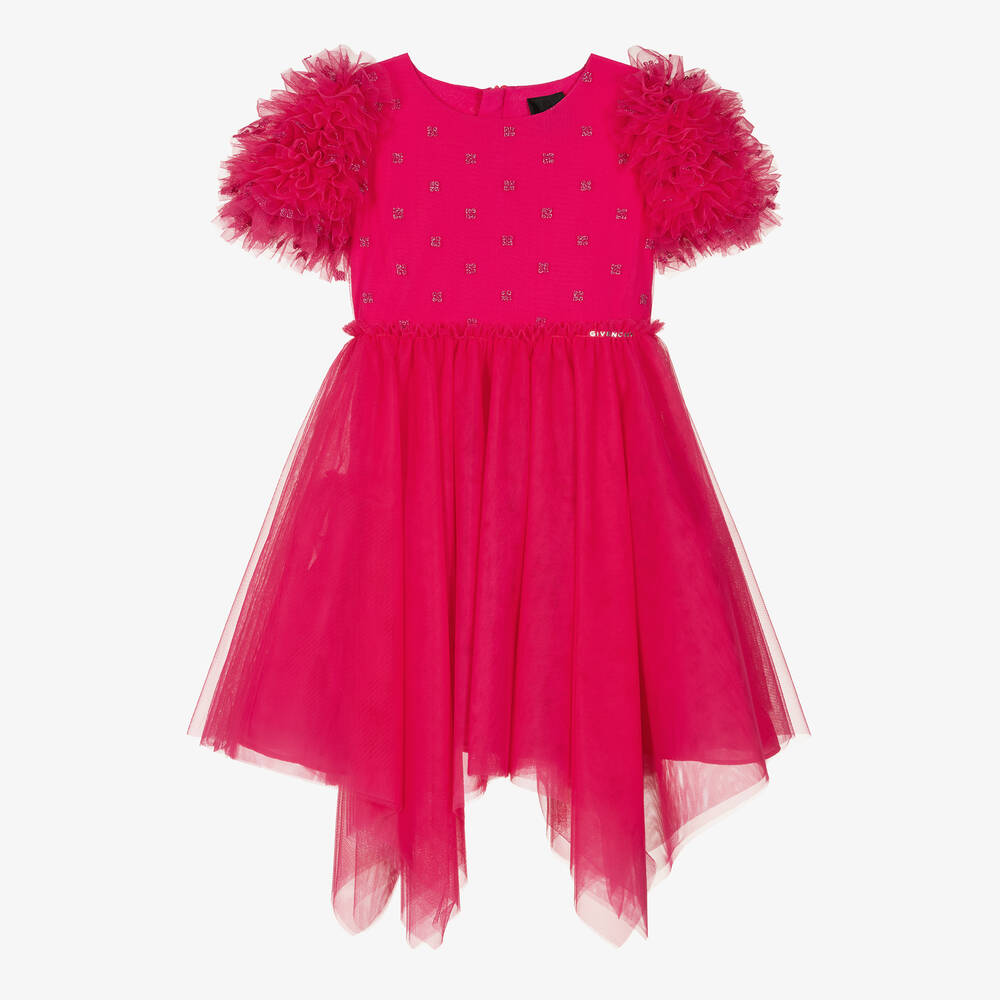 Givenchy - Girls Fuchsia Pink Tulle Dress | Childrensalon