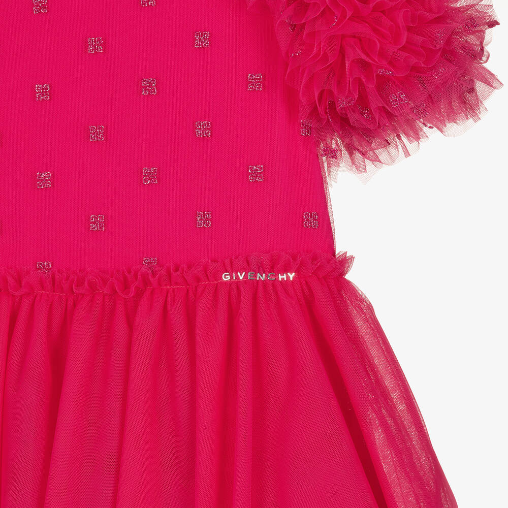 Givenchy-Girls Fuchsia Pink Tulle Dress | Childrensalon Outlet