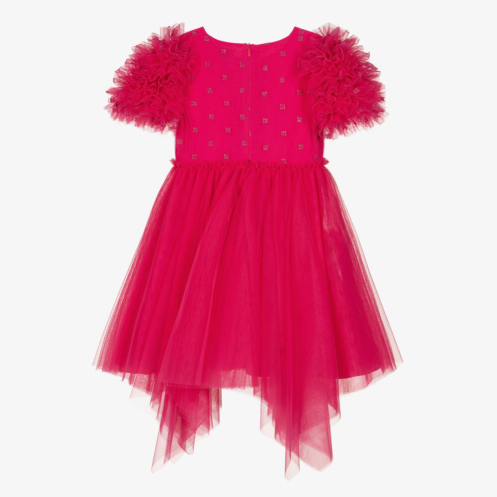 Givenchy-Girls Fuchsia Pink Tulle Dress | Childrensalon Outlet