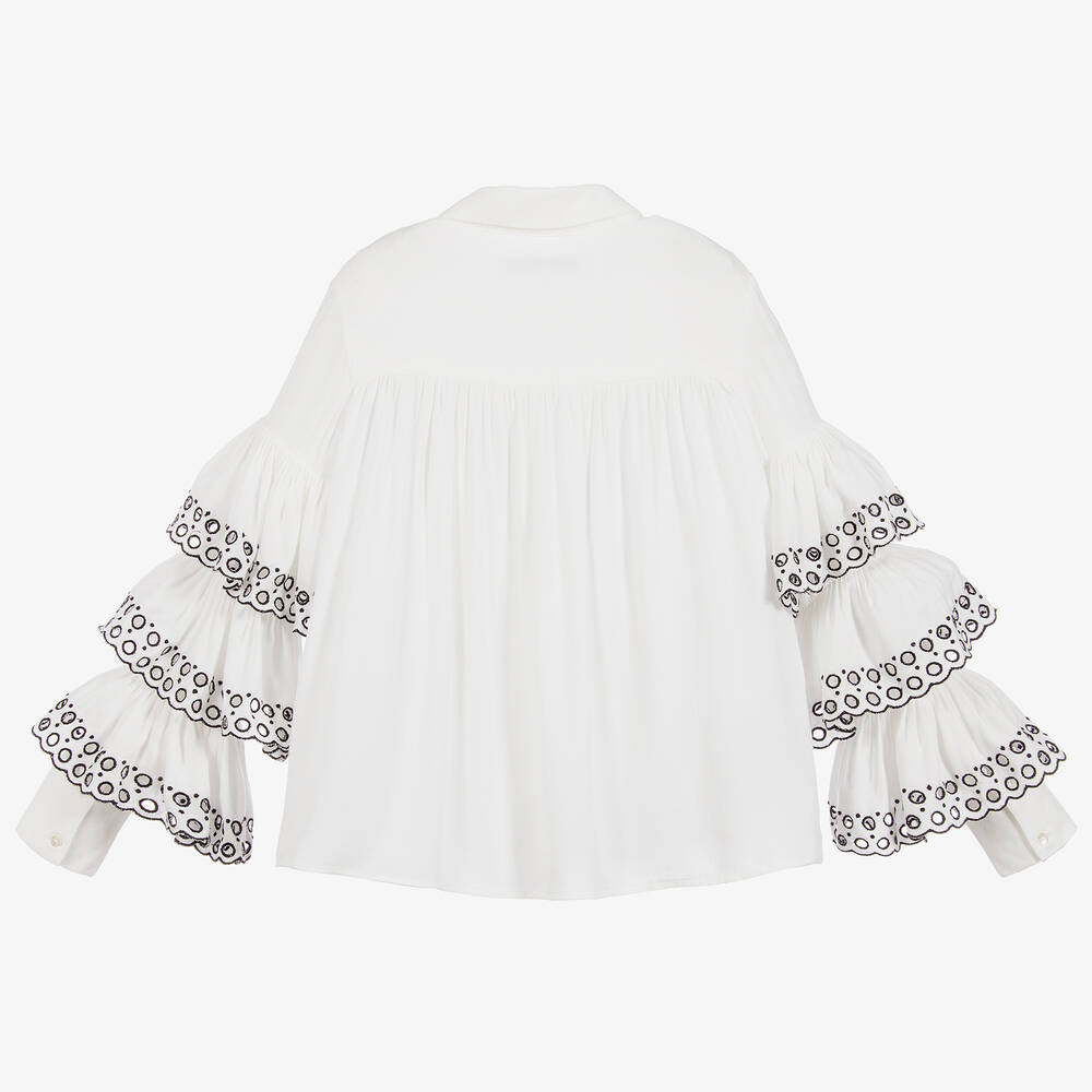 Givenchy-Girls Ivory Ruffles Blouse | Childrensalon Outlet