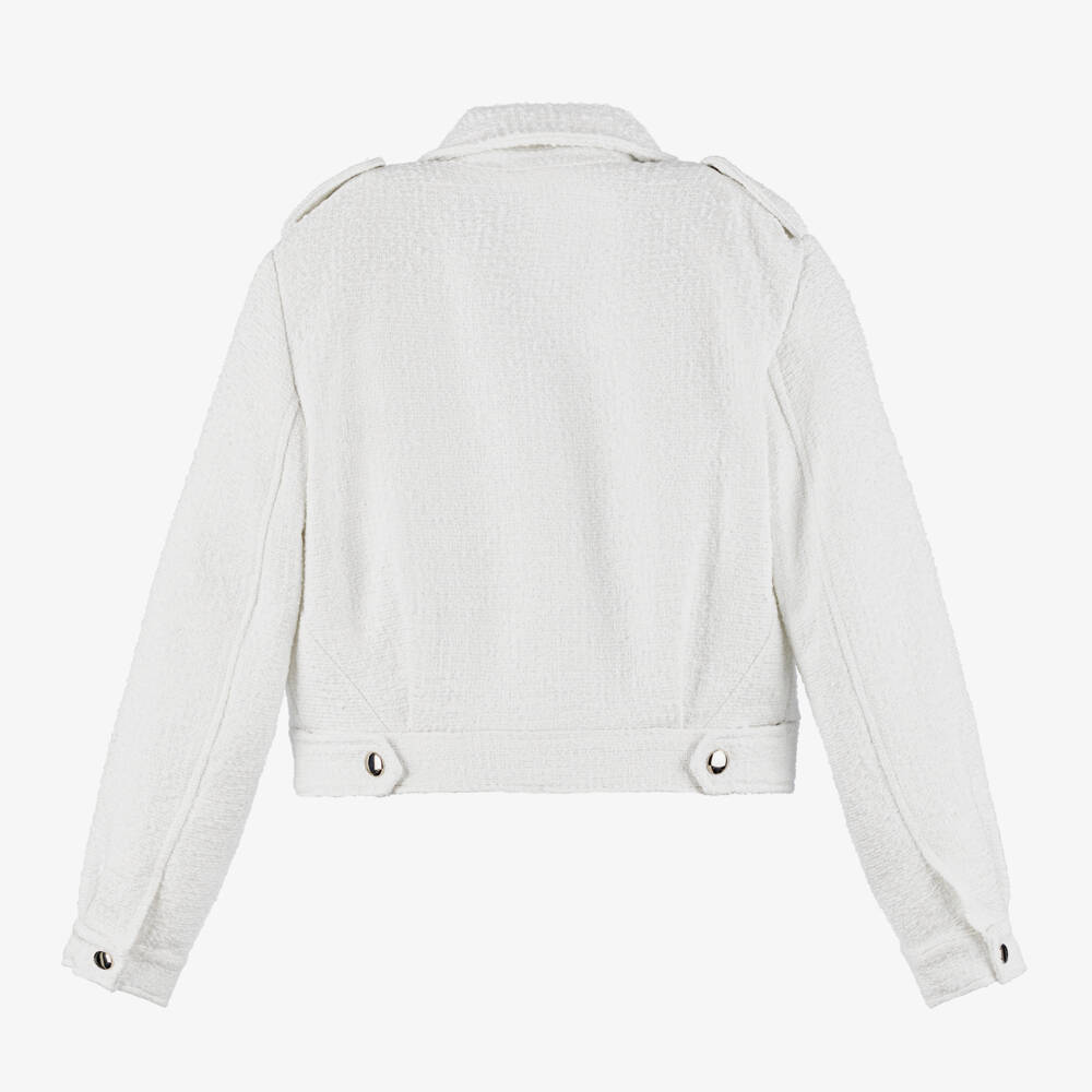 Givenchy-Girls Ivory Tweed Blazer | Childrensalon Outlet