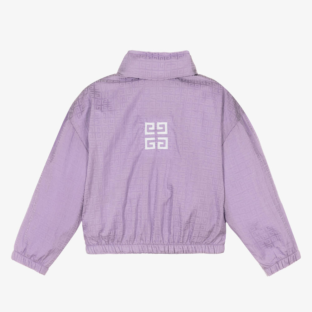Givenchy-Girls Lilac Purple 4G Zip-Up Jacket | Childrensalon Outlet